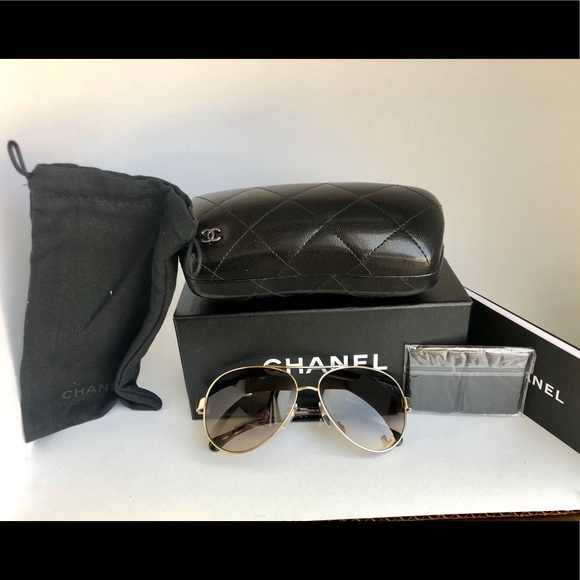 NEW CHANEL GOLD FRAME UVA UVB SUNGLASSES 🕶 - Picture 1 of 8